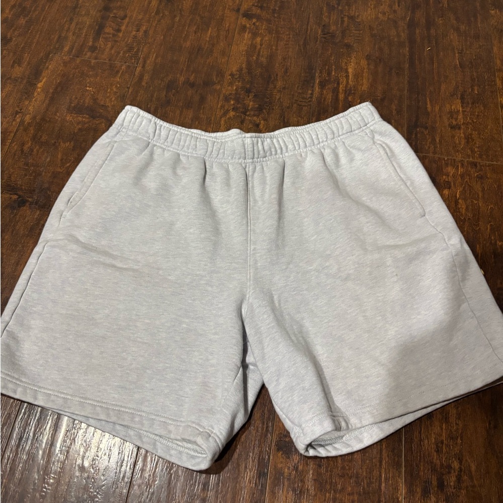 Men's Athletic Sweat Shorts in Light Gray with Elastic Waist